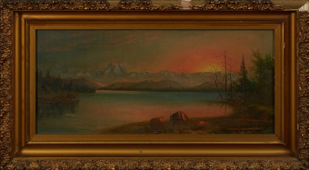 American School, "Sunset on the Lake," early 20th c., (1 of 2)