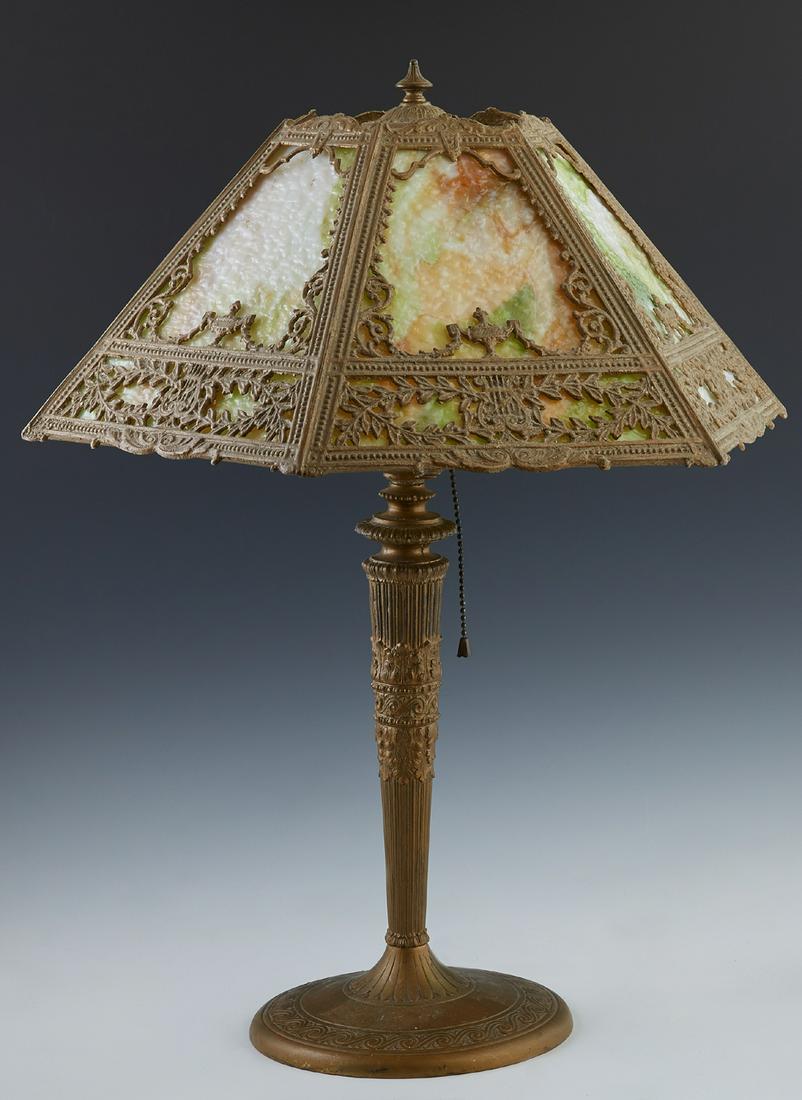 American Patinated Spelter and Cast Iron Slag Glass (1 of 4)