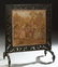 Ebonized Carved Wooden Fire Screen, c. 1890, with a
