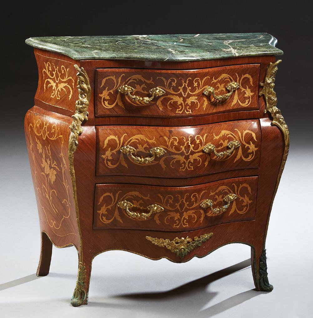 Louis XV Style Marquetry Inlaid Ormolu Mounted Carved (1 of 1)