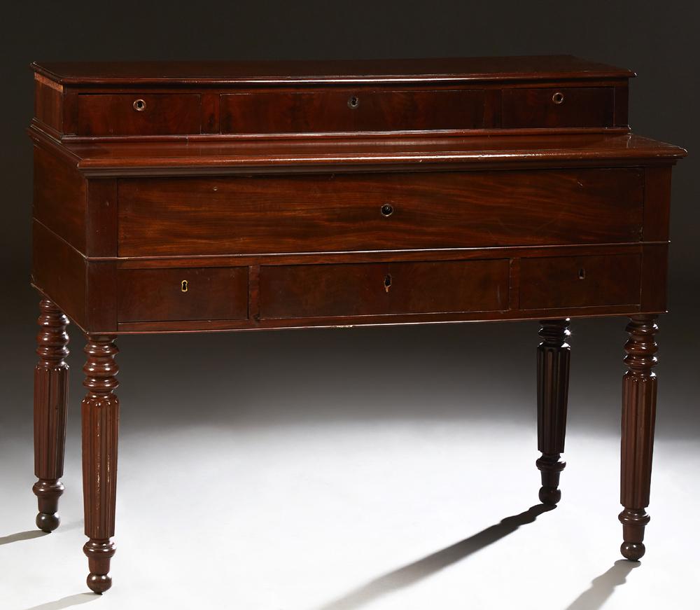 French Louis Philippe Style Carved Mahogany Desk, 19th (1 of 1)