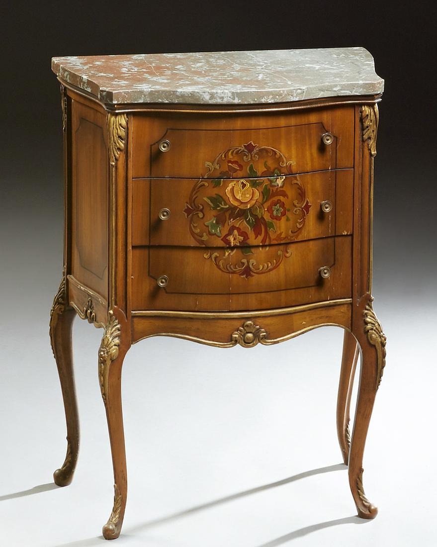 Louis XV Style Carved Mahogany Bombe Night Stand, 20th (1 of 1)