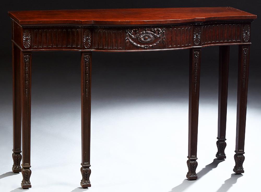 English Hepplewhite Style Carved Mahogany Bowfront (1 of 1)