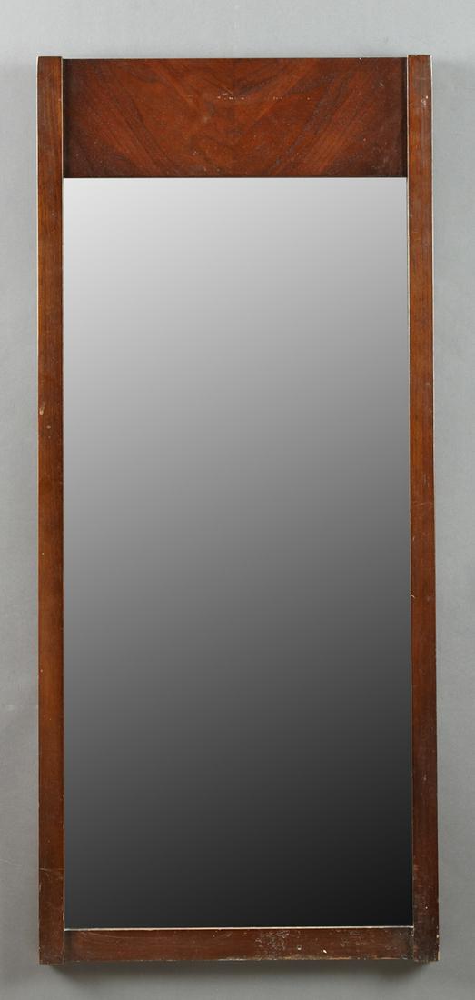 American Contemporary Carved Walnut Mirror, 20th c., (1 of 1)