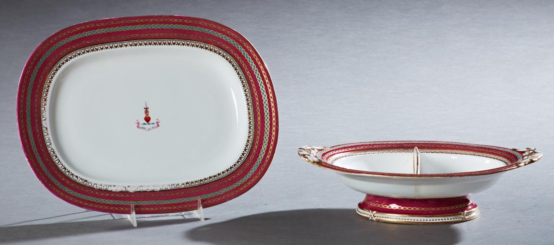 Two Pieces of Minton Porcelain Dinnerware, c. 1845, (1 of 1)