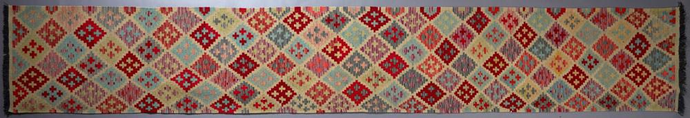 Turkish Kilim Carpet, 2' 6 x 16' 3. (1 of 1)