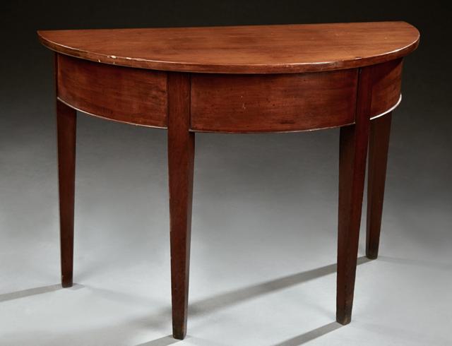 American Federal Style Carved Mahogany Demilune Console (1 of 1)