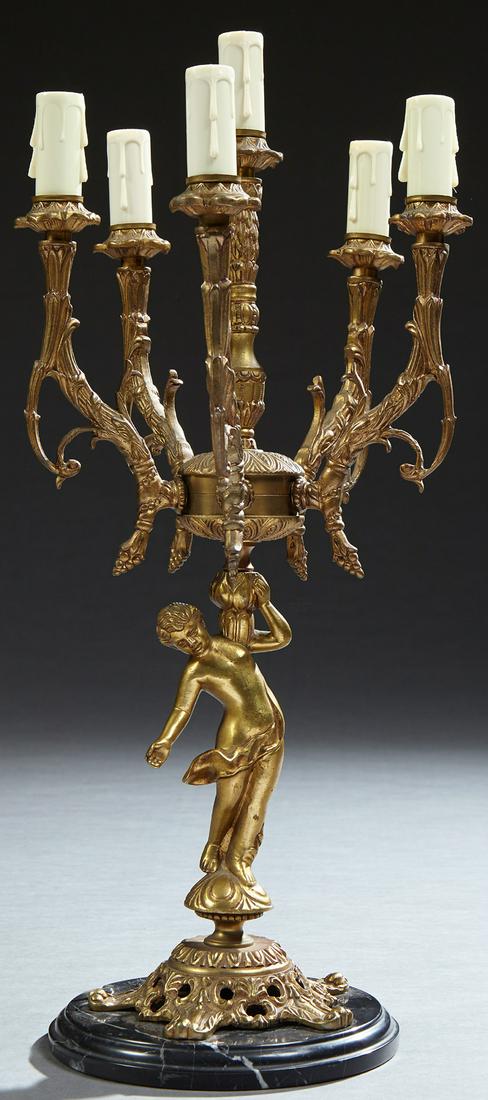 French Style Six Light Figural Candelabra, 20th c., the (1 of 1)