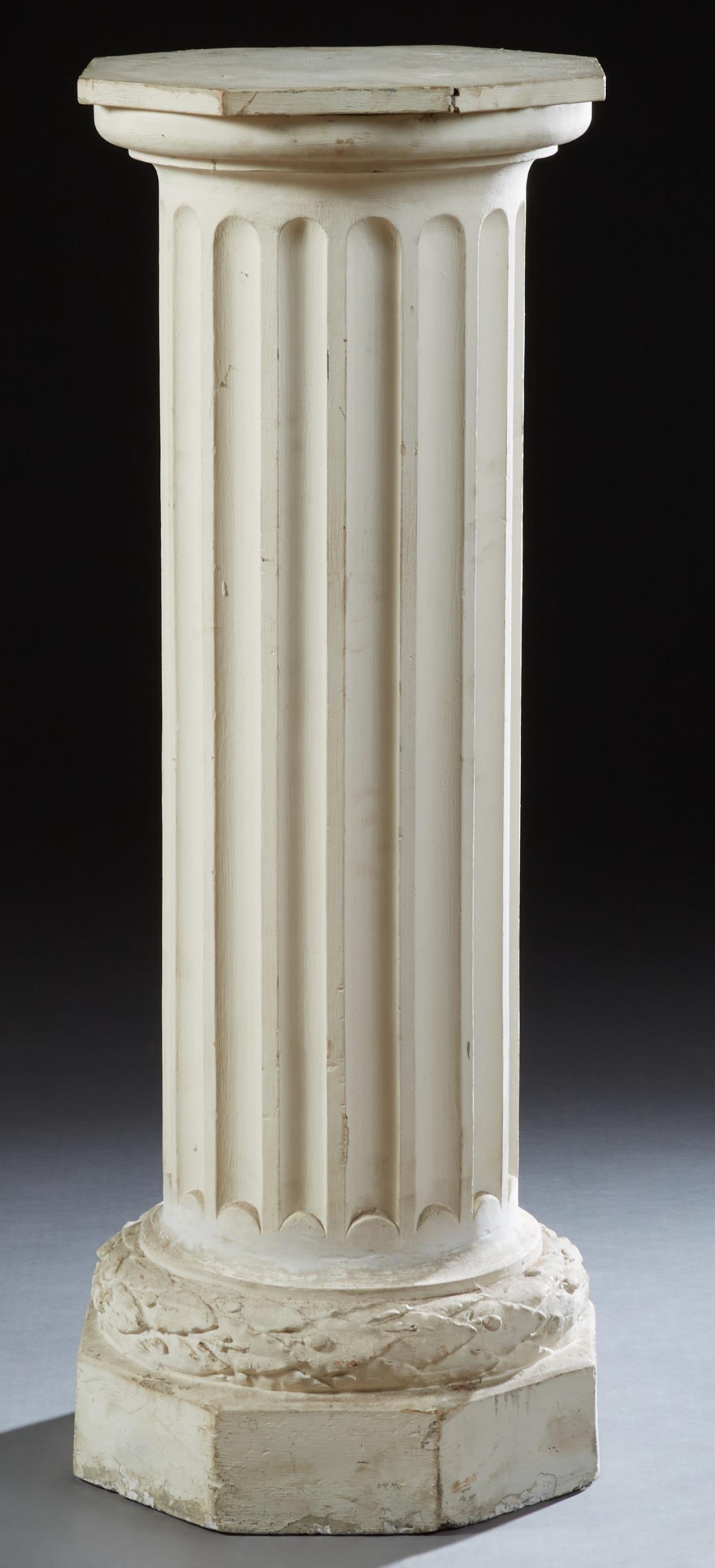 French Polychromed Beech Pedestal, 19th c., the (1 of 1)