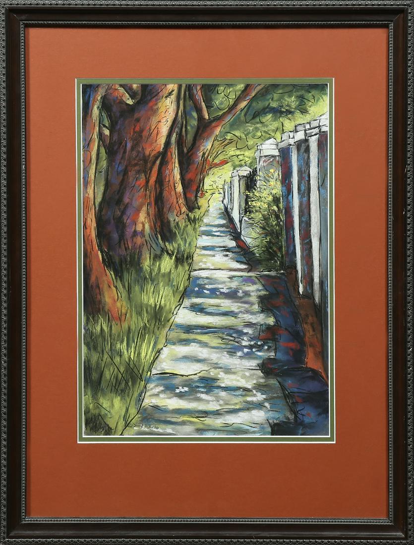 Darryl d'Aiello, "Trees along a Wooded Path," 20th c., (1 of 2)