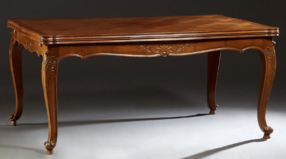 French Carved Cherry Louis XV Style Drawleaf Table, (1 of 2)