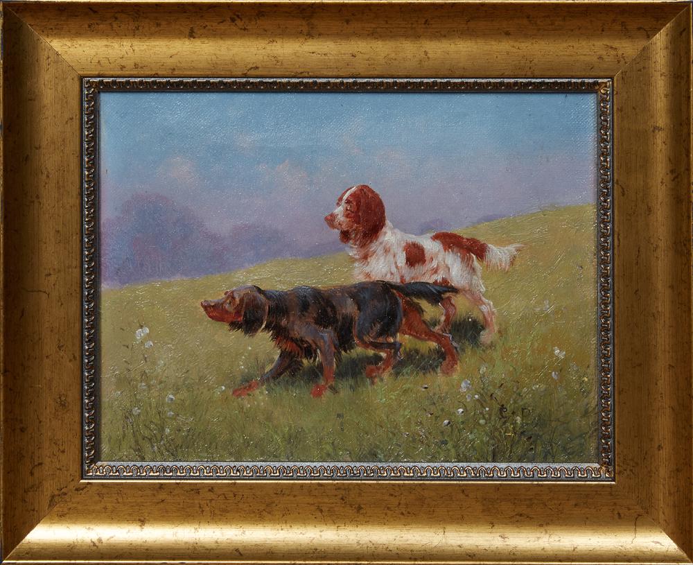 Eugene Petit (1839-1886, France), "Hunting Dogs in a (1 of 3)