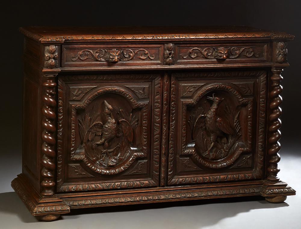 French Provincial Carved Oak Sideboard, c. 1880, the (1 of 1)