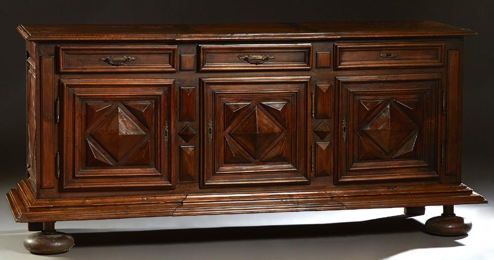 French Louis XIII Style Carved Walnut Sideboard, 19th (1 of 1)
