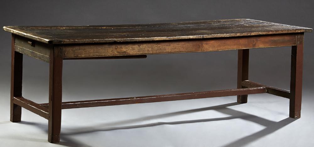 French Provincial Carved Walnut Farmhouse Table, 19th (1 of 1)