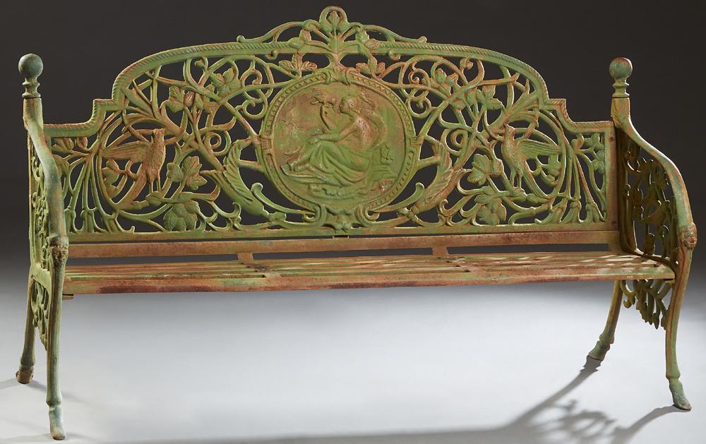 Cast Iron Victorian Style Garden Bench, 20th c., the (1 of 9)