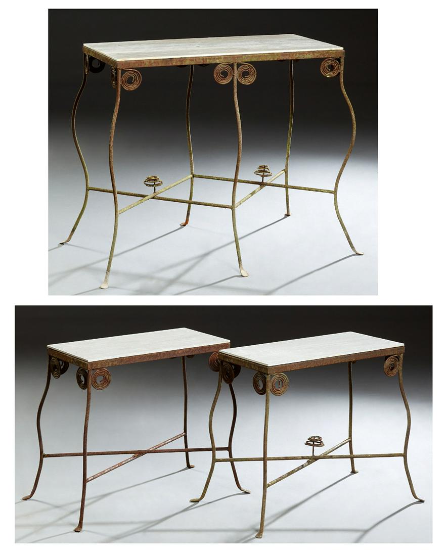 Set of Three Cast Iron Garden Tables, 20th/21st c., (1 of 3)