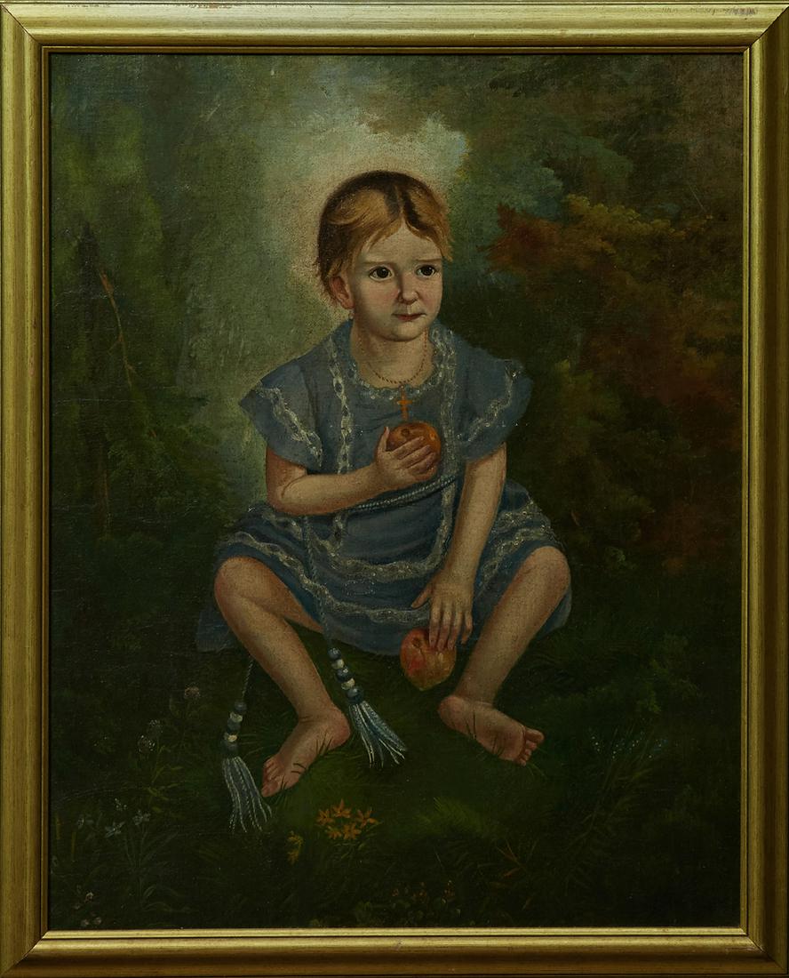 Southern School, "Portrait of a Child with Peaches," (1 of 2)