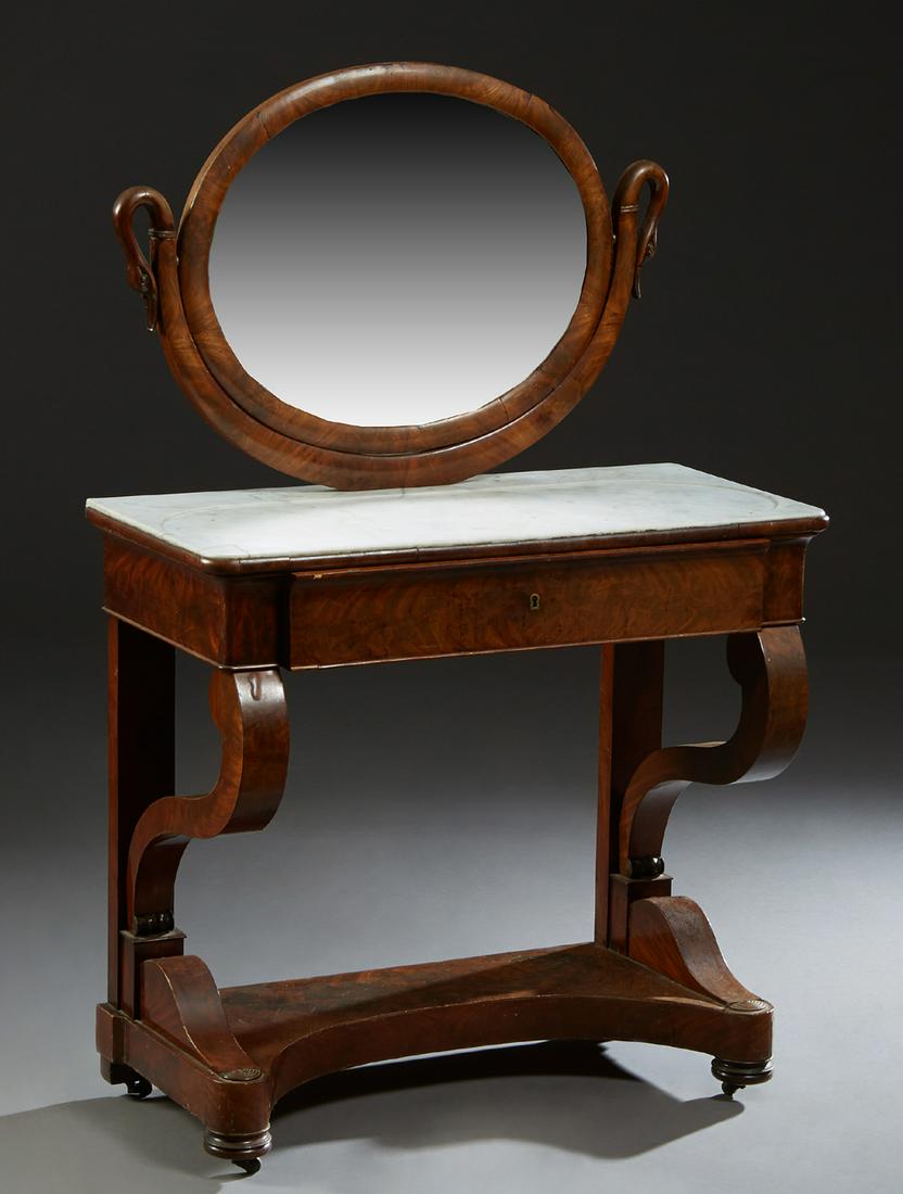 French Empire Carved Mahogany Marble Top Dressing (1 of 1)