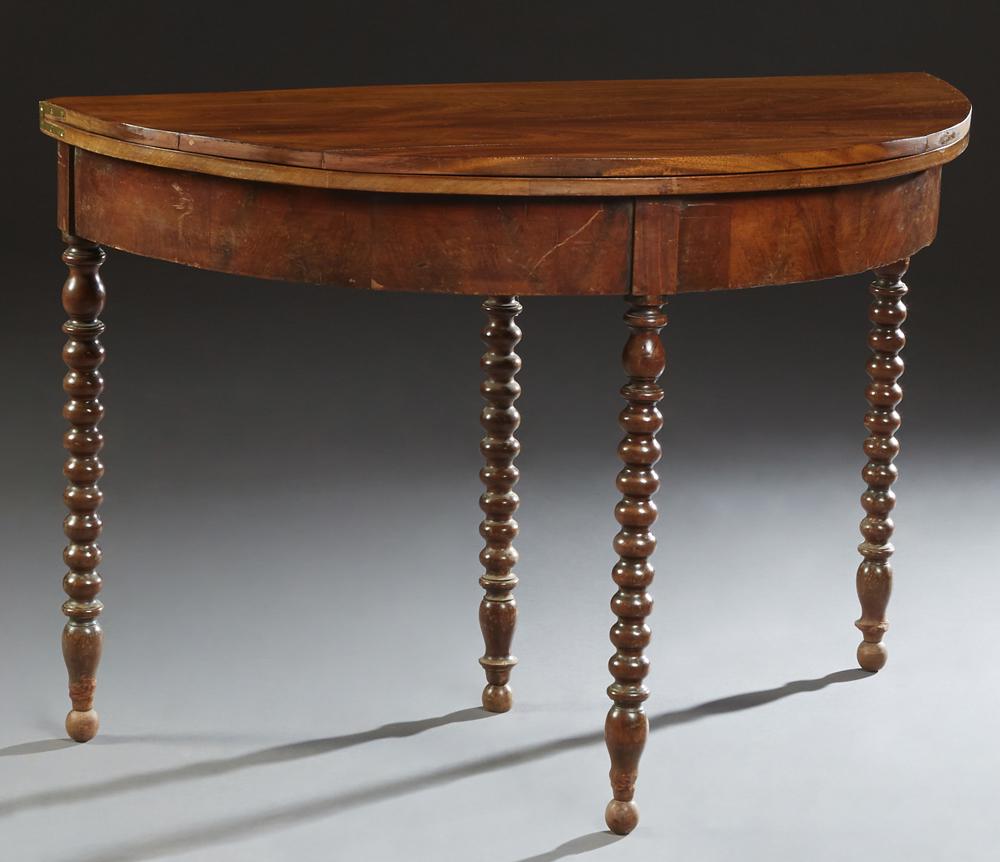 French Louis Philippe Carved Walnut Demilune Dining (1 of 2)