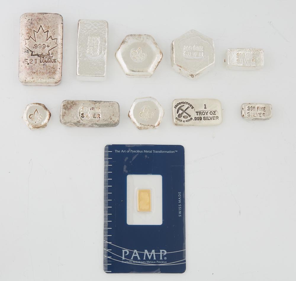 10 Pieces of .999 Silver Bullion, consisting of a 5.2 (1 of 2)