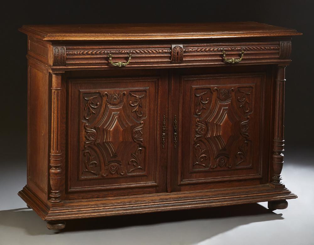 French Provincial Carved Oak Henri II Style Sideboard, (1 of 1)