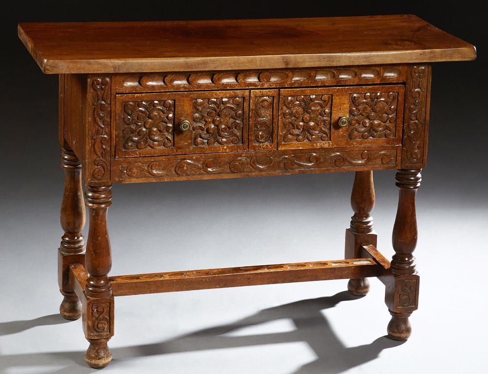 French Renaissance Style Carved Walnut Console Table, (1 of 1)