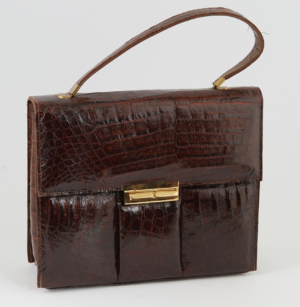 Vintage Brown Alligator Handbag (1 of 3)