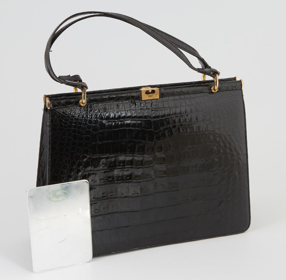 Vintage Black Alligator Handbag (1 of 4)