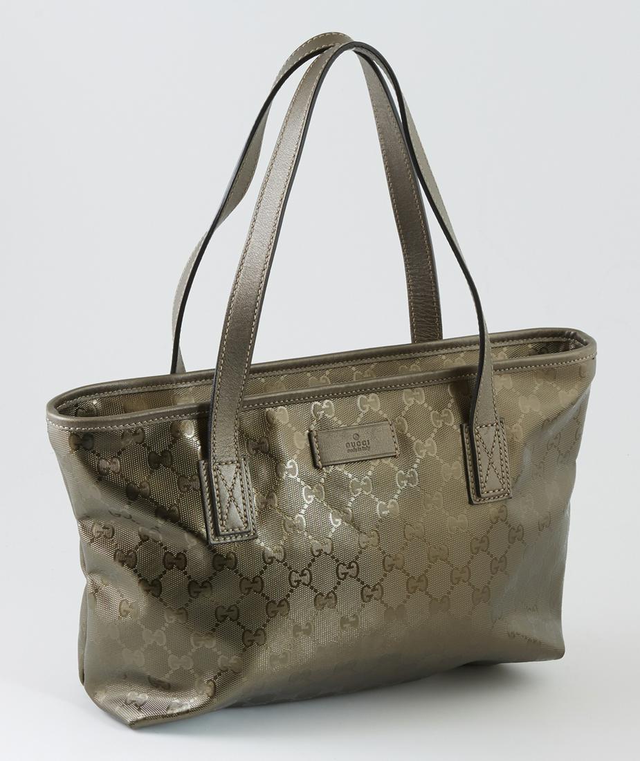 Gucci Grayish Bronze Guccissima Imprint Coated Canvas (1 of 3)