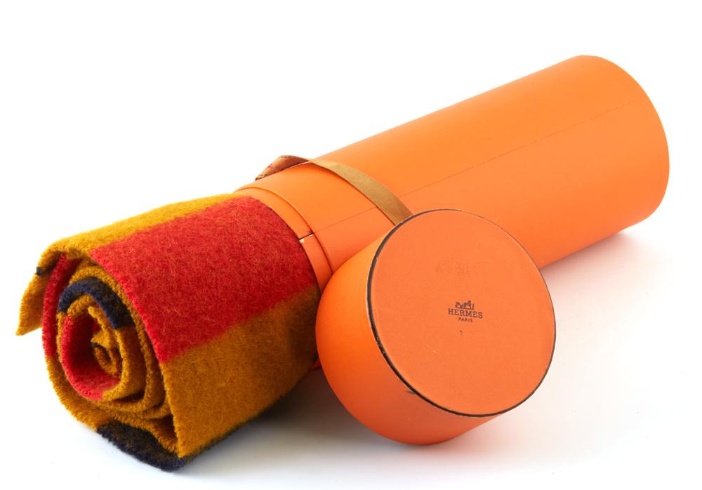 Hermes Tri-Color Wool Plaid Scarf, with presentation (1 of 1)