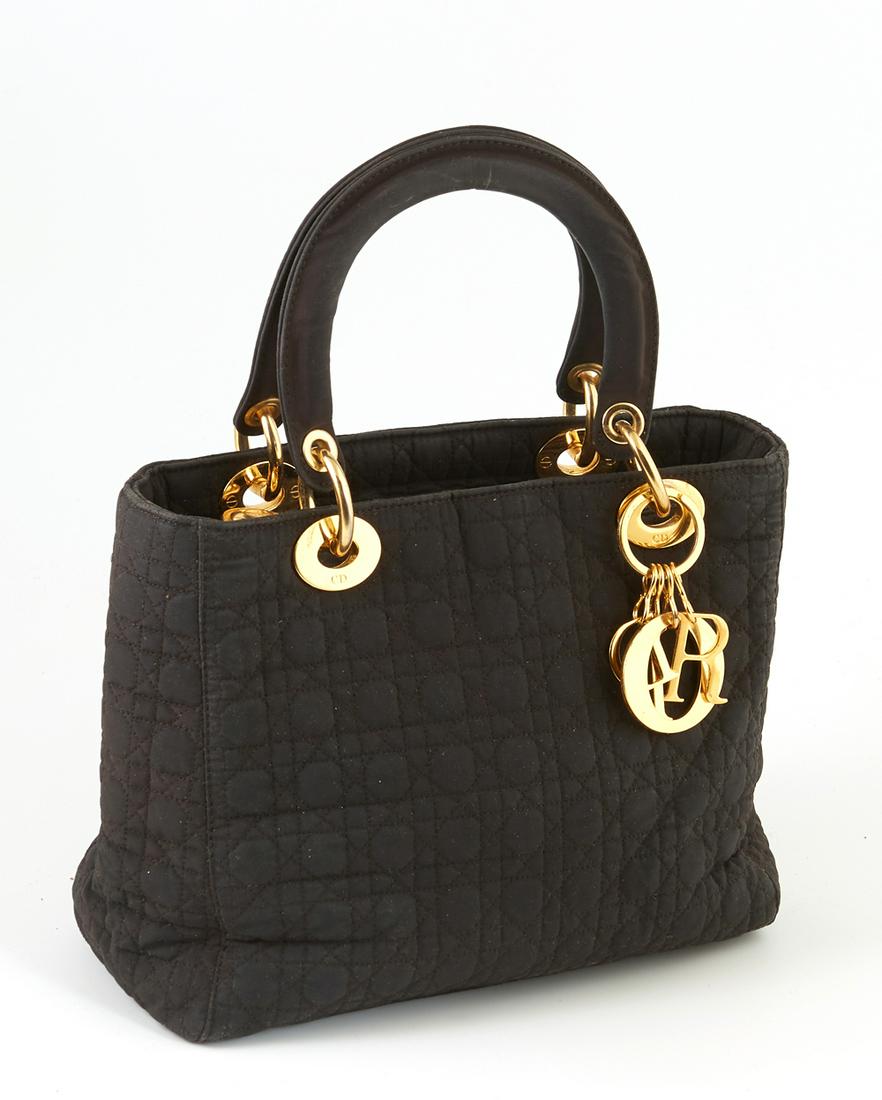 Christian Dior Black Cannage Canvas Lady Dior Handbag, (1 of 3)