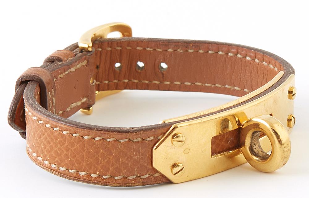 Hermes Brown Calf Leather Kelly Bracelet, c. 1986, with (1 of 3)
