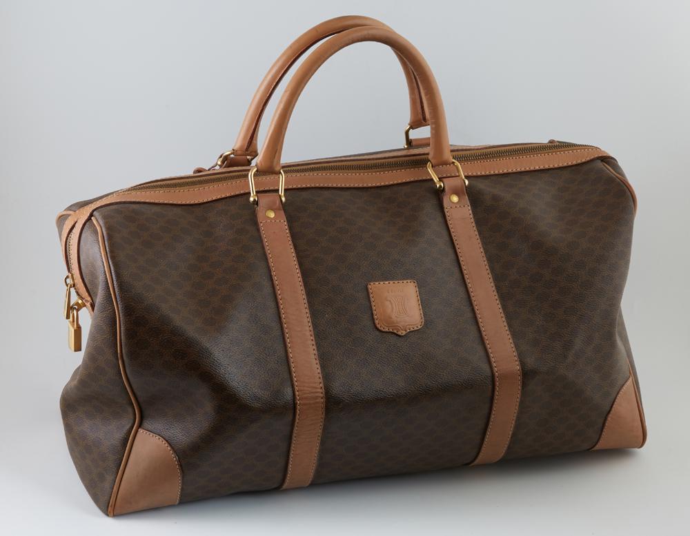 Celine Brown Macadam Coated Canvas 45 Weekender Travel (1 of 1)