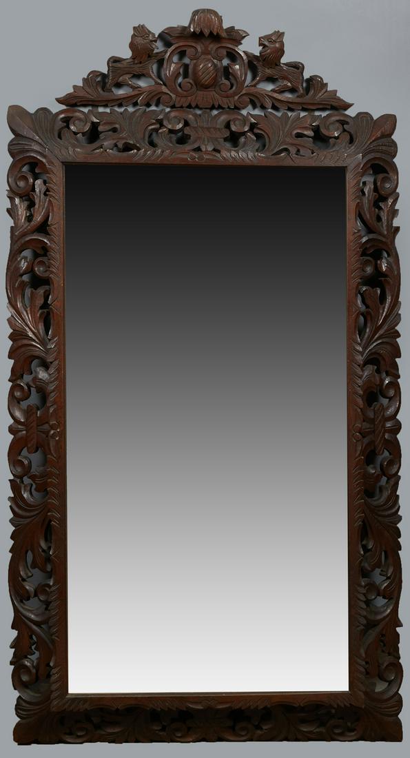 French Provincial Henri II Style Carved Oak Overmantle (1 of 1)