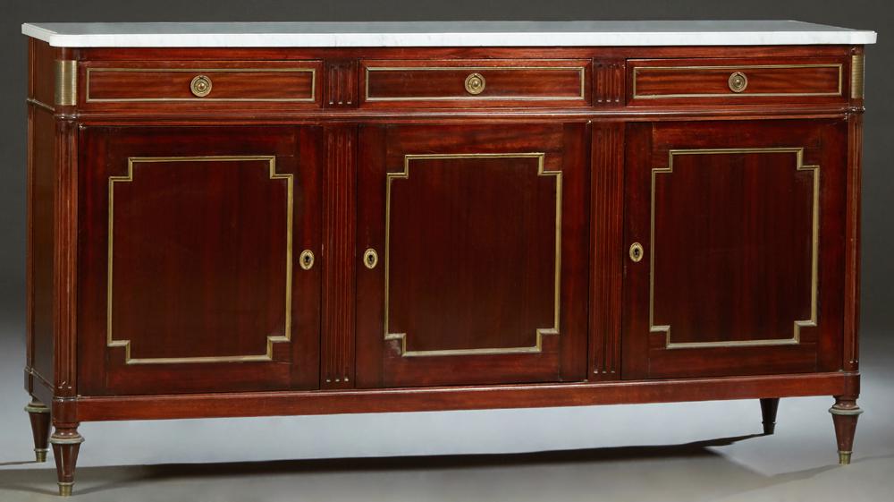 French Louis XVI Style Carved Mahogany Marble Top (1 of 1)