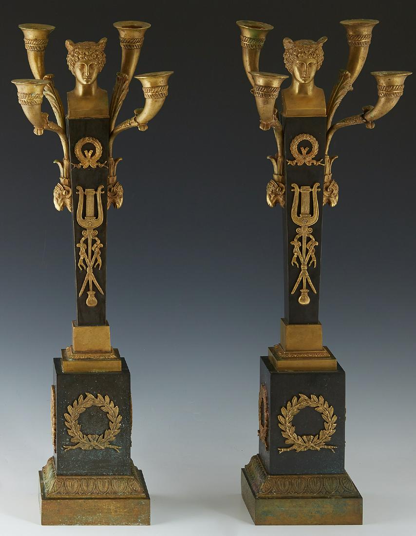 Pair of French Gilt and Patinated Bronze Four Light (1 of 3)