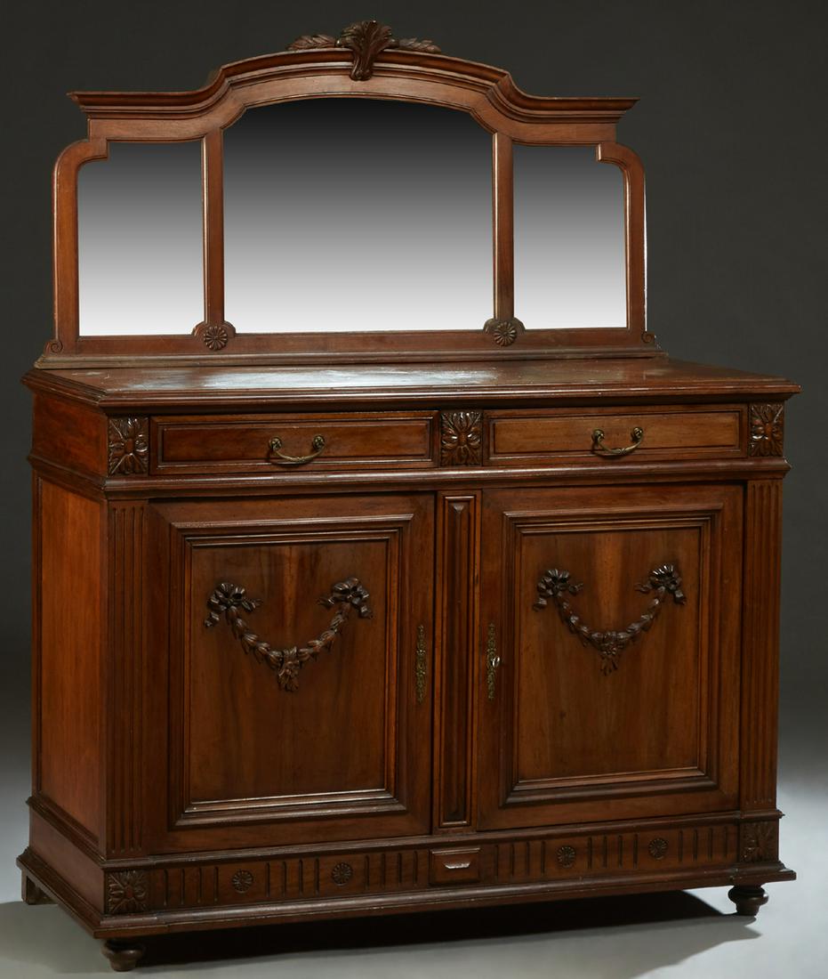 French Provincial Louis XVI Carved Walnut Sideboard, c. (1 of 1)