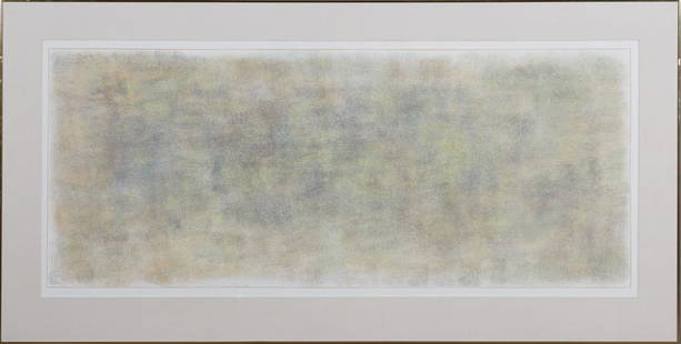 Natvar Bhavsar (1934-, Indian), "Untitled," 1985,: Natvar Bhavsar (1934-, Indian), "Untitled," 1985, print, edition 14/25, signed, dated and editioned in pencil lower left, presented in a brass metallic frame, H.- 42 1/2 in., W.- 83 3/4 in., Framed H.