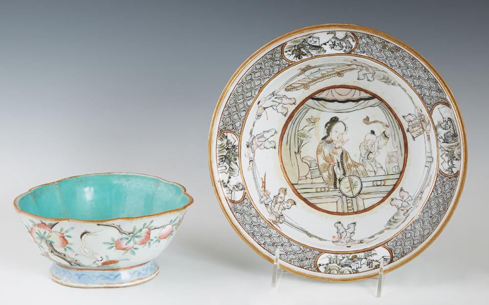 Two Chinese Circular Porcelain Bowls, 19th c., one (1 of 9)