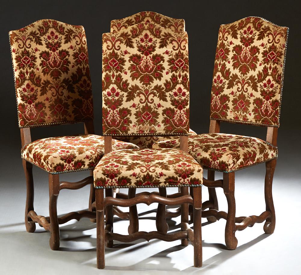 Set of Four Louis XIV Style Carved Beech Dining Chairs, (1 of 1)