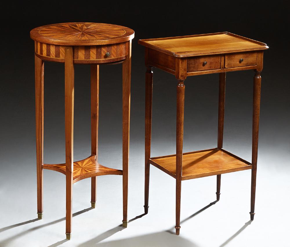 Two French Lamp Tables, 20th c., one an inlaid circular (1 of 1)