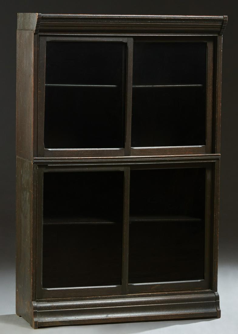 Unusual Carved Oak Barrister's Bookcase, c. 1910, the (1 of 1)