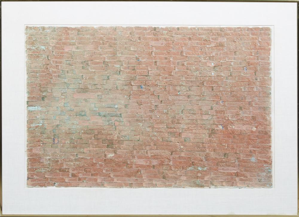 Chet Zar (1941-, American), "Brick Wall," 1976, mixed (1 of 2)
