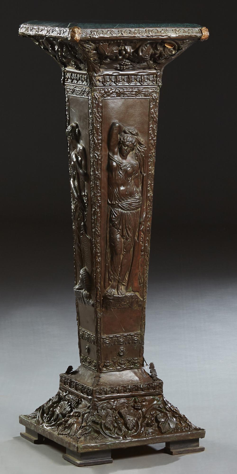 Unusual Copper Clad Marble Top Pedestal, the figured (1 of 1)