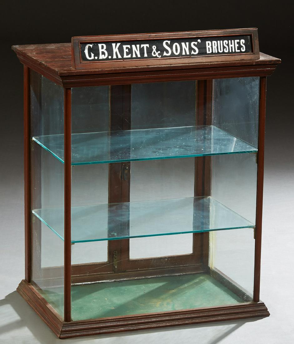 Carved Birch Table Top Display Case, for "G.B. Kent and (1 of 1)