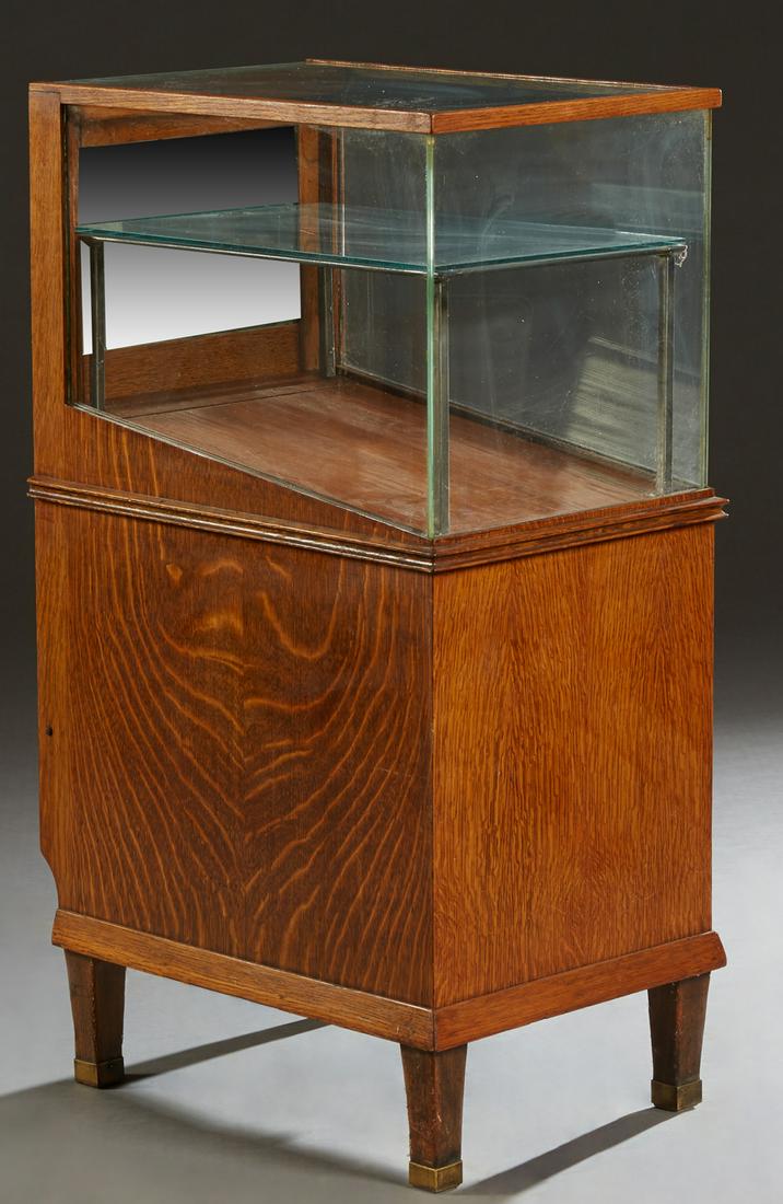 Carved Oak Freestanding Pen Display Case, c. 1910, with (1 of 1)