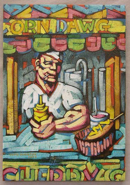 John Hamilton, "Corn Dawg," 1997, oil on canvas, s