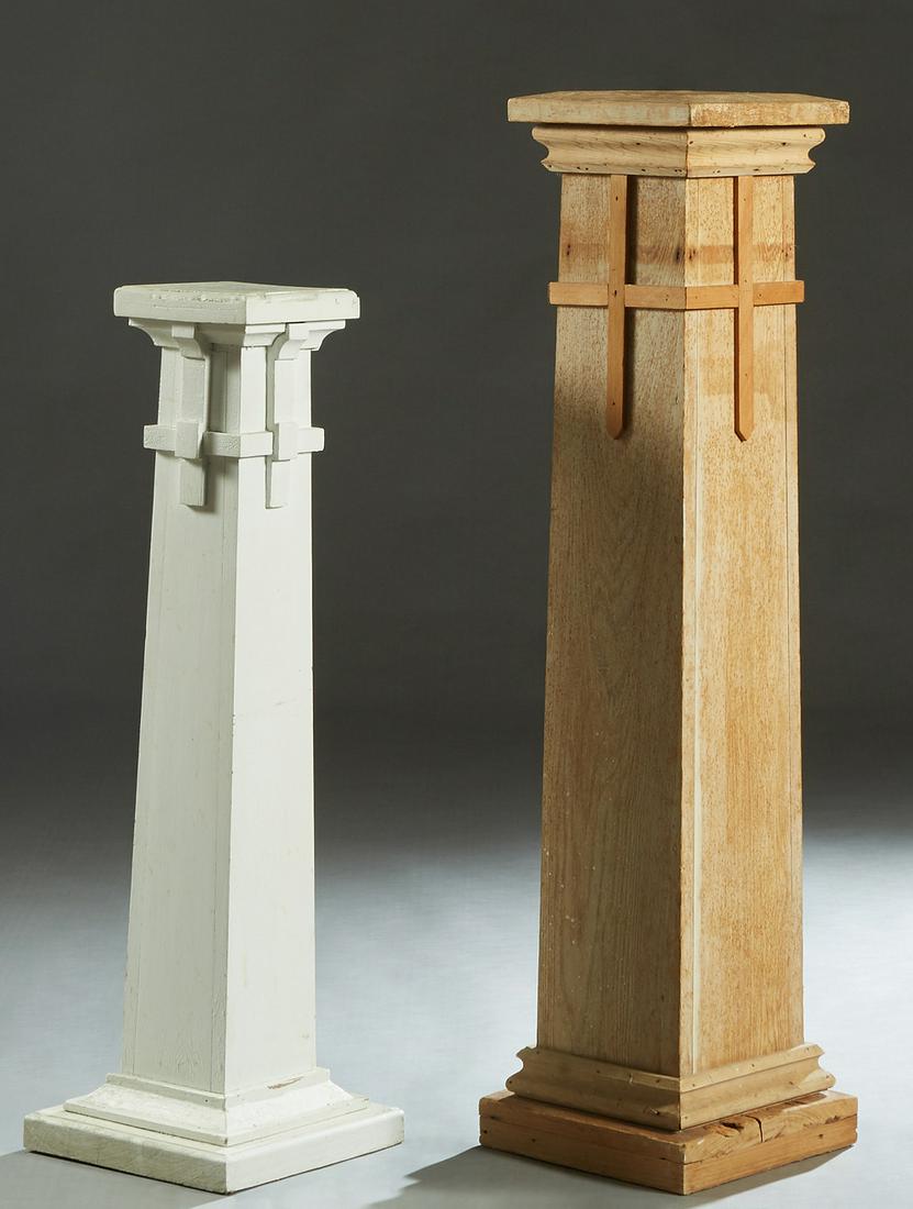 Two Cypress Pedestals, c. 1900, the square tops over (1 of 1)