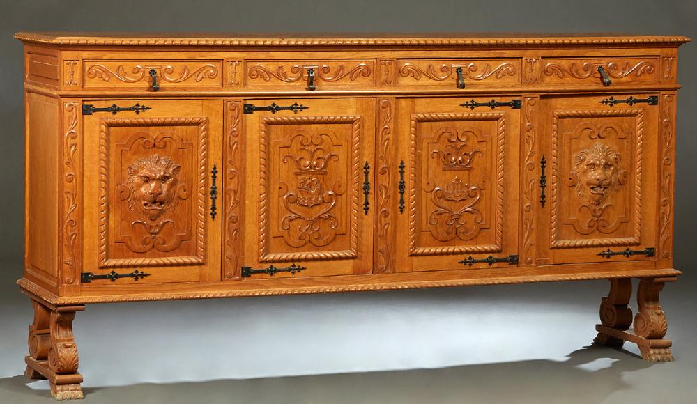 French Renaissance Style Carved Oak Sideboard, 20th c., (1 of 1)